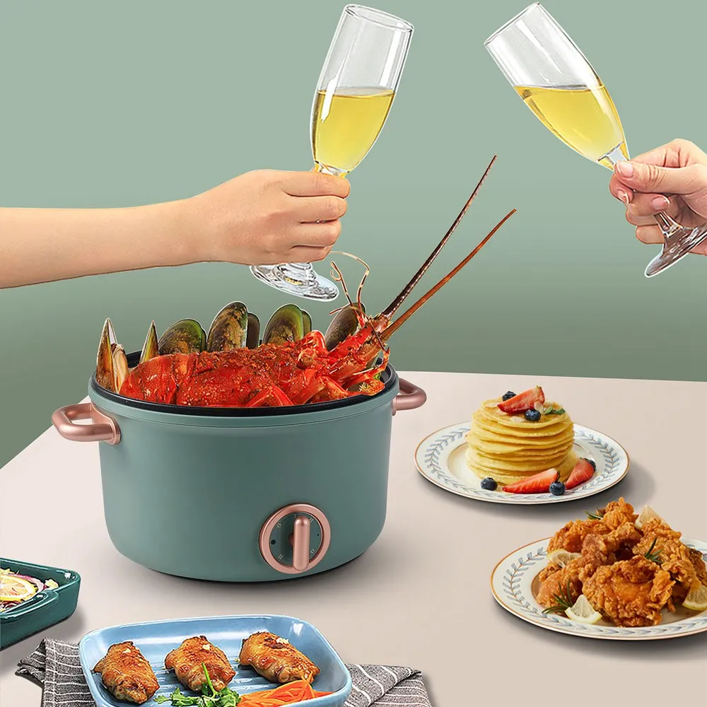  Hytric electric hot pot 2.5L portable non-stick coating frying pan dual power control multi-function rice