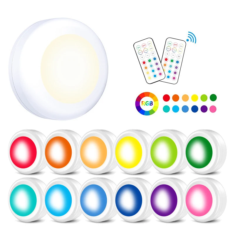 remote control 16 colors usb rechargeable led puck light usb 3 pack rgb puck light usb