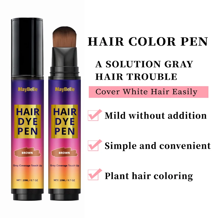 Waterproof Root Touch Up Semi-permanent Root Hair Coloring Gray Coverage Hair Dye Pen Brush