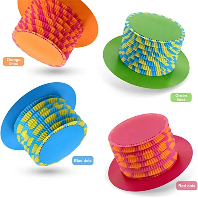 Hot Selling Party Hats Fold Paper Cardboard Top Hats DIY Art Painting Paper Hats for Hatter Tea Party Costume Supplies