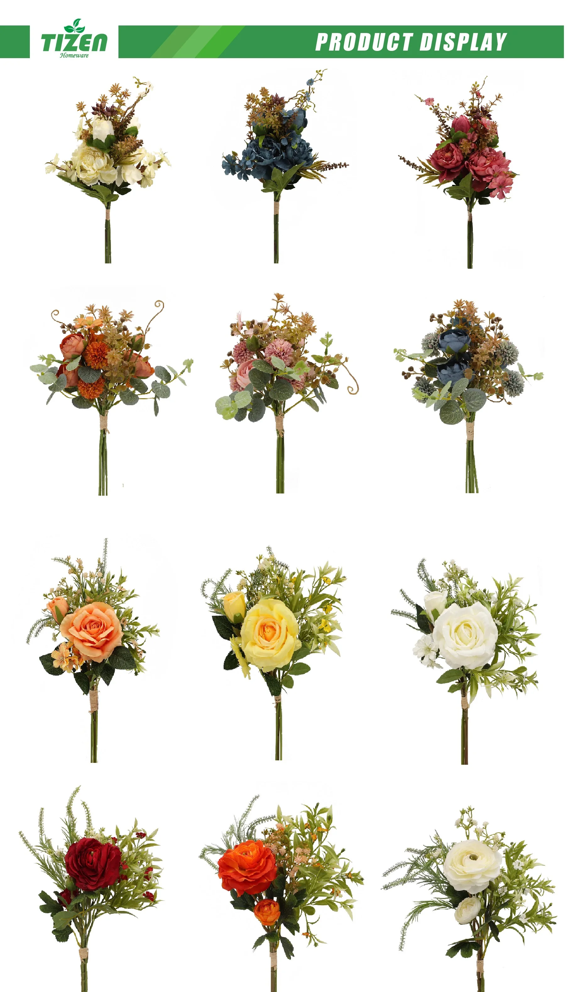 Tizen Fake Plants China Artificial Flower Wholesale Bunches Living Room Decoration Artificial Flower With Stem