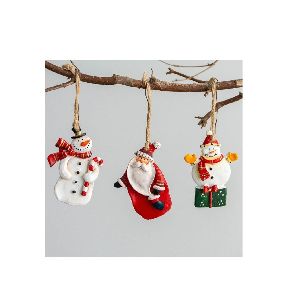 FREE SAMPLE Resin Christmas Decoration Christmas Tree Ornaments Santa Claus Snowman Pendant Gift Kids Toy Home Decor