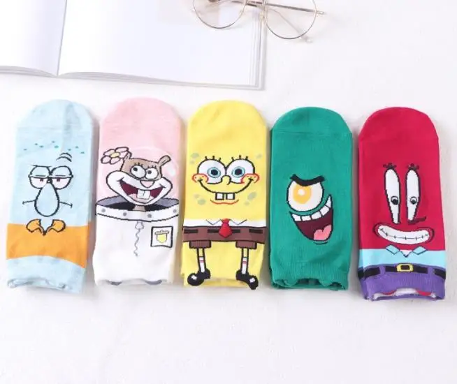 Funny Calcetines Meias Character Cute Cartoon Low Cut Ankle Socks Women Anime Cotton Kawaii Novelty Boat Fashion Socks