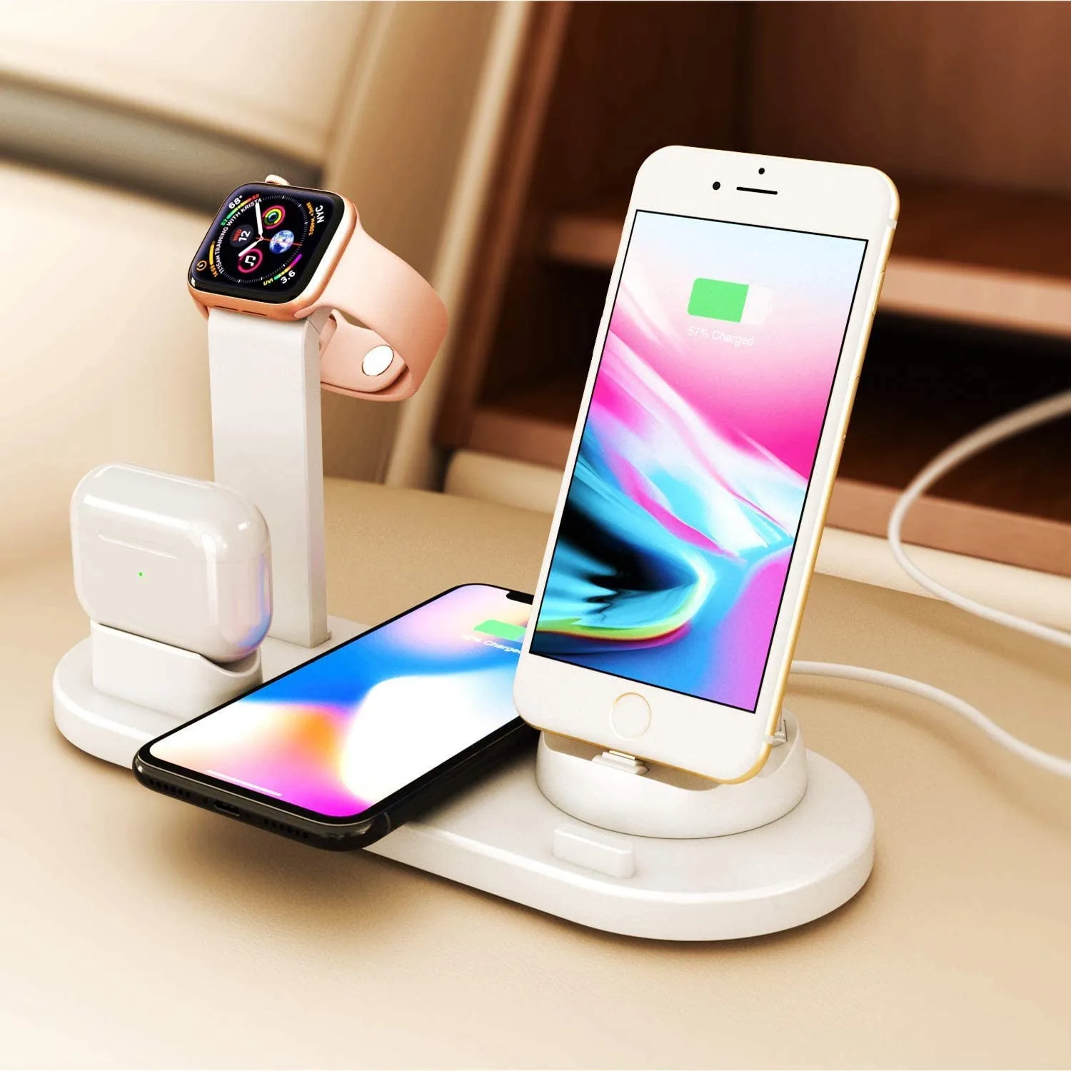 Micro USB Type C подставка для быстрой зарядки Qi 4 в 1 Беспроводное зарядное устройство для телефона зарядная док-станция