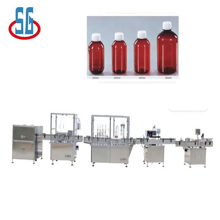 High Capacity Oral Syrup Liquid Filling Capping Machine  Pharmaceutical 200ml PET Bottle Filling Capping Machine Line
