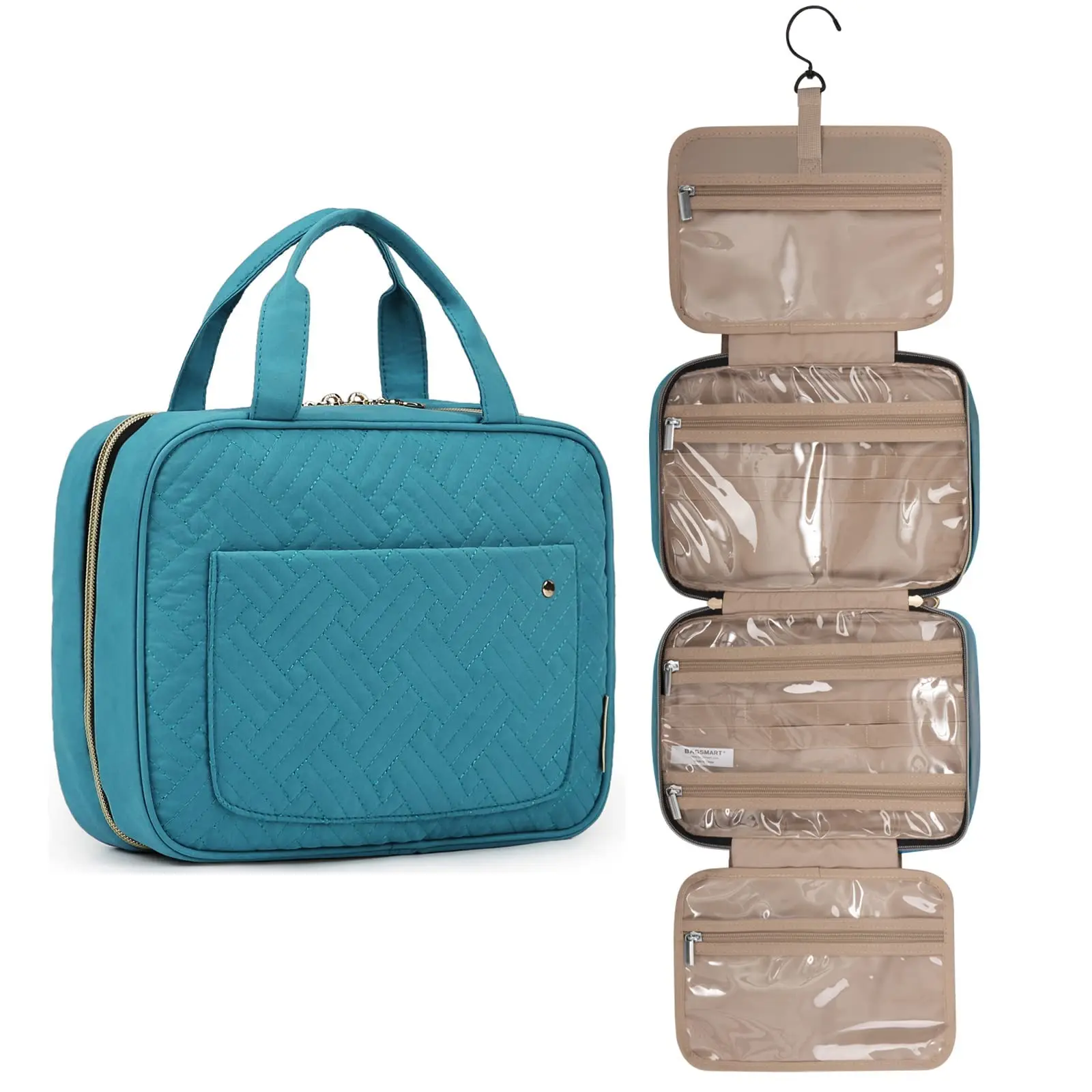 Wholesale Zipper Makeup Bags Double layer Travel Cosmetic Cases Make up Organizer Toiletry Bags bag organizer