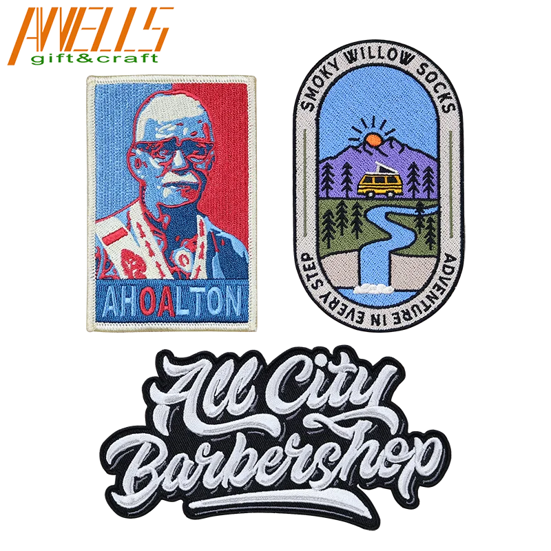 Wholesale Customized Embroidery Patch Products Embroidered Brand Logo Garment Patch Maker Custom Logo Laser Cut Embroidered