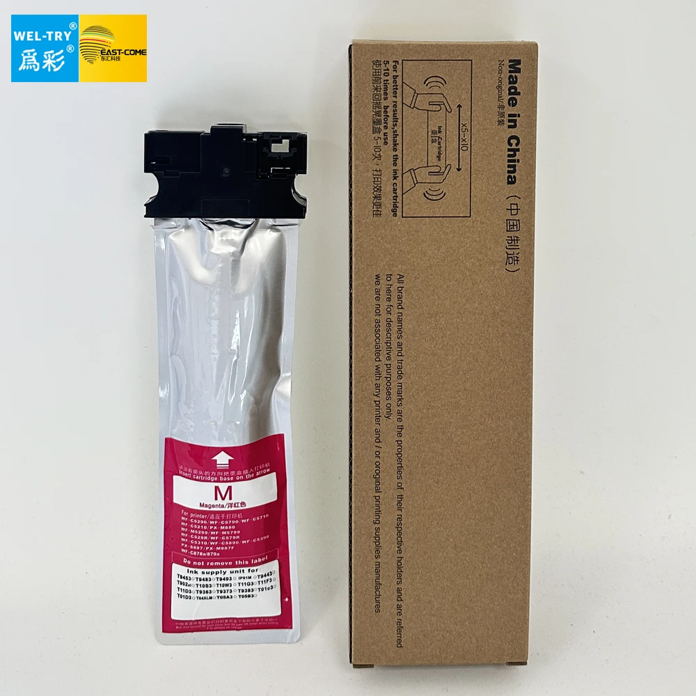 WEL-TRY Business Inkjet Cartridge Ink Bag C13T01C T01C1-T01c4 For Epson WorkForce Pro WF-C529R / C579R With pigment ink inside
