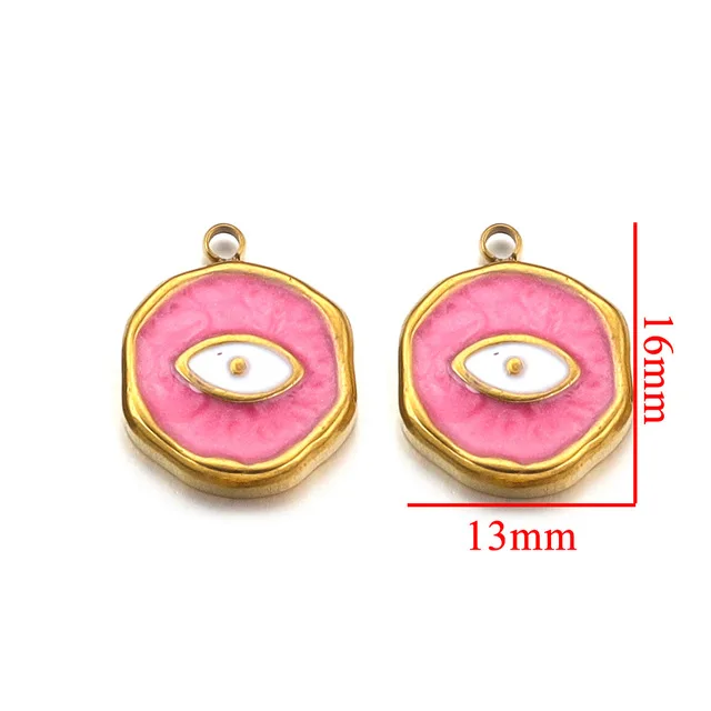 Stainless Steel Enamel Charms Moon Cross Star Heart Pendants Multicolor for DIY Necklace Jewelry Making Supplies Crafts