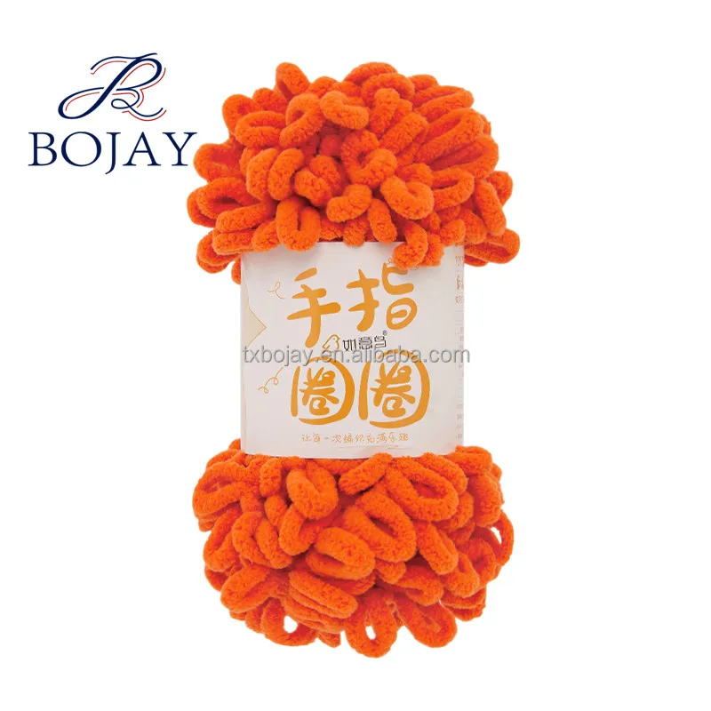 Bojay 2022 New Arrival,  100% Polyester Chenille Yarn with Various Colors, Chunky Fine Finger Loop Yarn for Hand Knitting