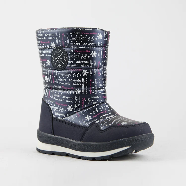 Зимние водонепроницаемые походные ботинки с высокой талией, Детские Зимние снежные ботинки на молнии