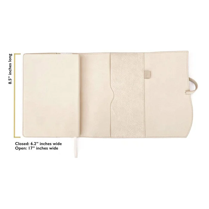 Aesthetic Notebook Cover Wholesale Leather Notebook High Quality Beige Notepad with Leather Strap