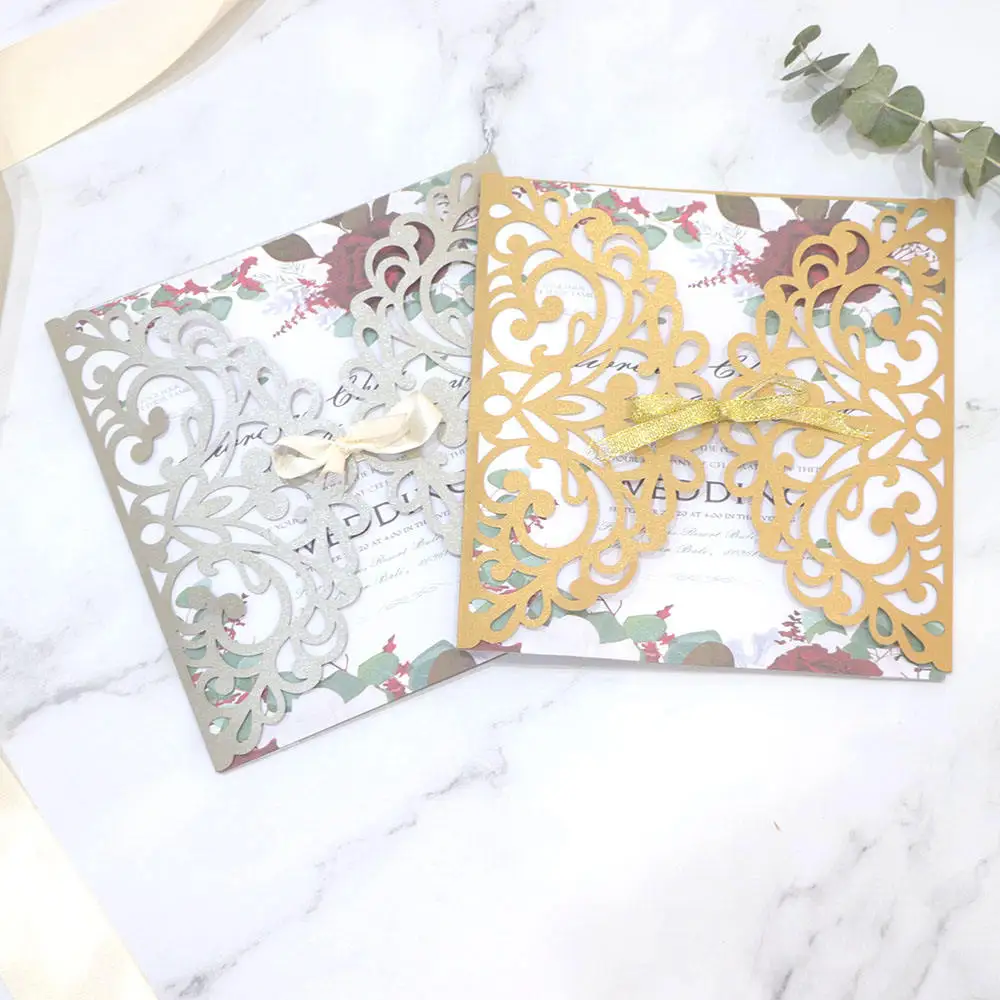 Winpsheng new style laser cut wedding invitation paper cards wedding card