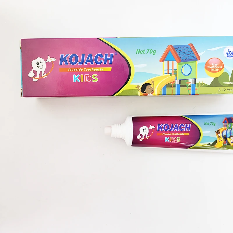 Carton anti cavity children kids fluoride toothpaste with free toothbrush
