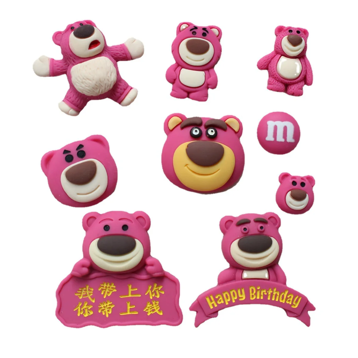 diy resin jewelry patch strawberry bear mobile phone shell refrigerator sticker storage box keychain pendant material