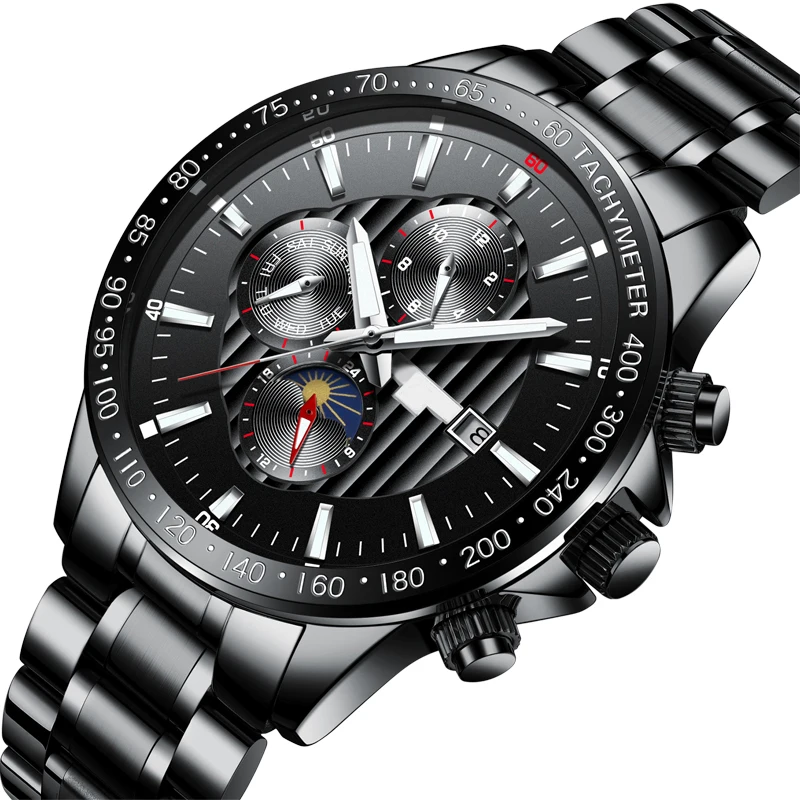 Robust high-quality stainless steel strap hollow perspective bottom cover high-end exquisite mirror watch