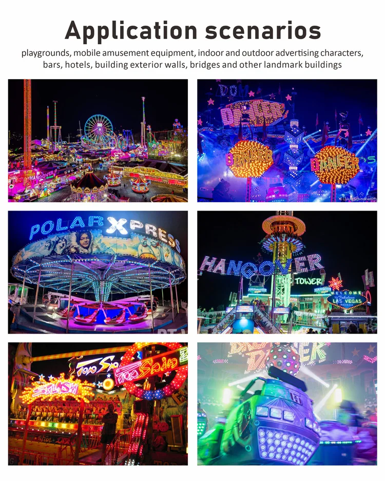 Auto Multi-Color E14 LED Light DC24V 4.2W Pixel Lights Ferris Wheel Park Rides Amusement Lighting