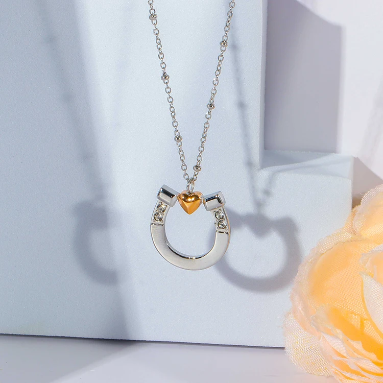 Ожерелье с кулоном из кубического циркония нержавеющей стали