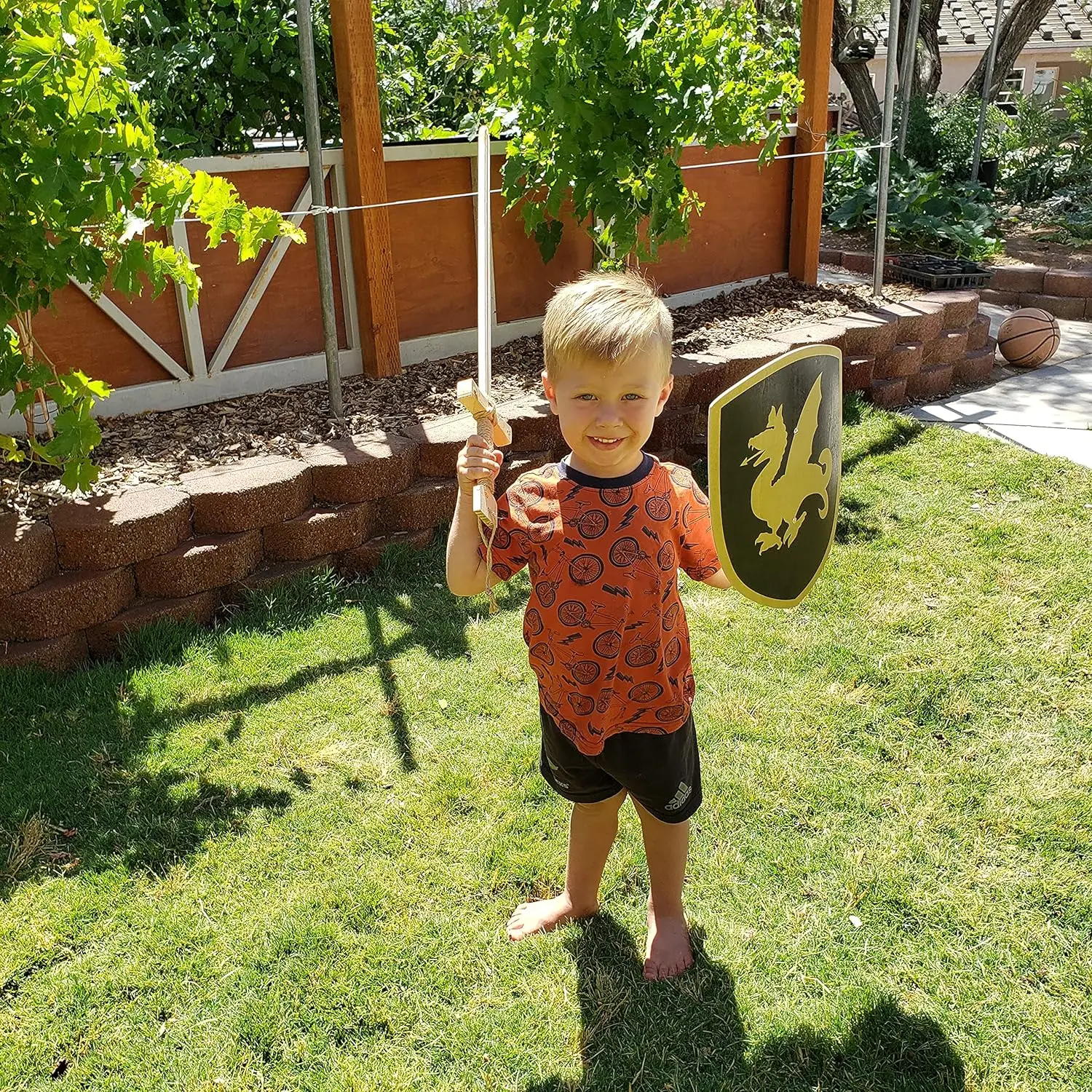 Wooden Toy Sword for Kids Knights of The Round Table Style with Jute Wrapped Handle Lightweight and Durable for Imaginative Kids