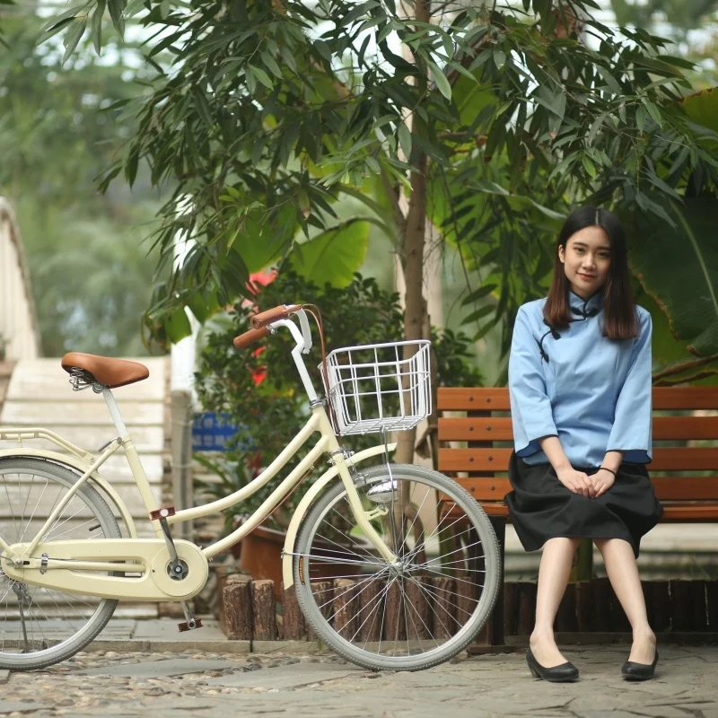 Ladies Bike with Basket Good Quality Cheap Old Style Cycle Wholesale Fashional 20 24 Inches Women Bicycle City Bike