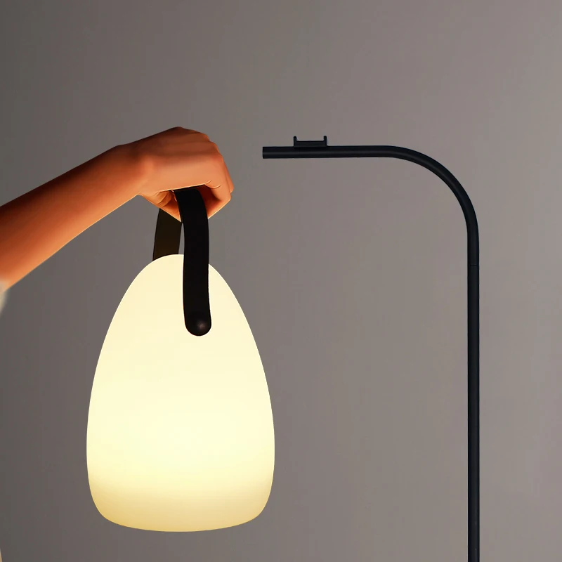 ODM/ODM High Quality CE Listed Minimalist Upright Metal Stand Living Room Bedroom RGB Portable LED Hanging Lantern Floor Lamp