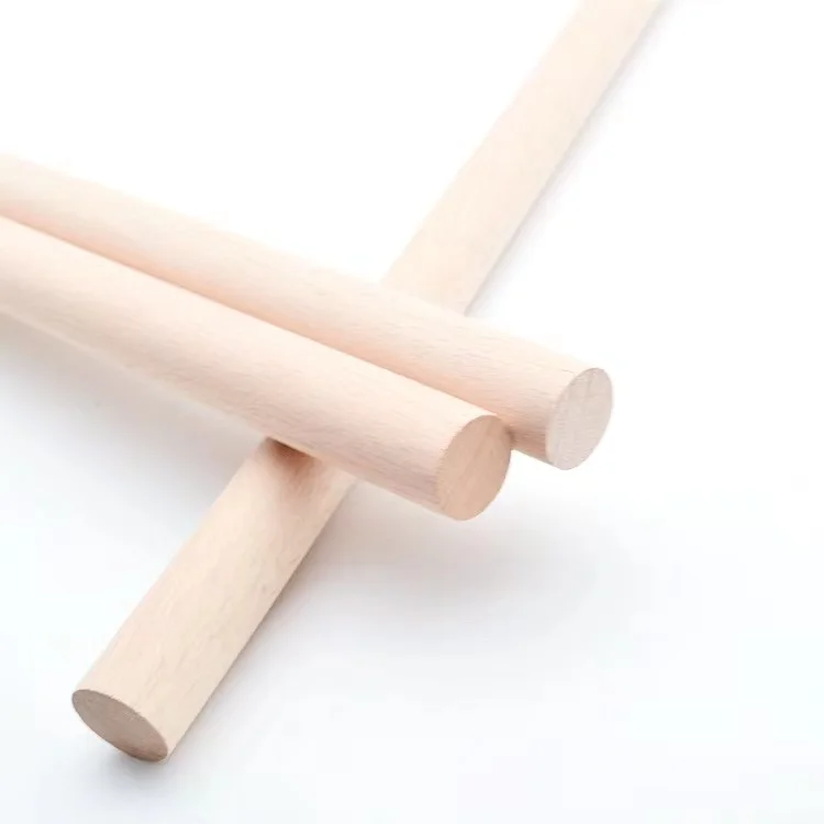 wholesale free sample furniture support variety sizes beech wooden stick threaded rods pins wood dowels