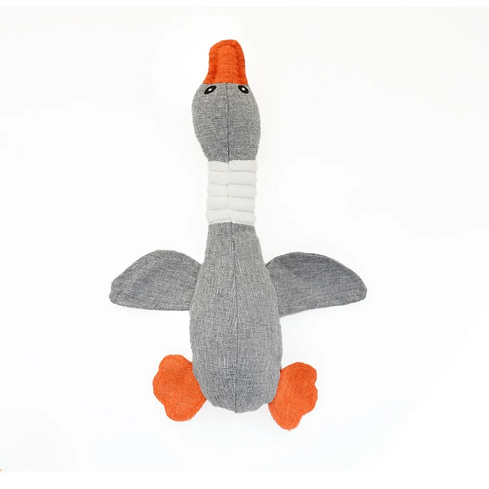 Factory Direct Sale Stuffed Plush Durable Mallard Crinkle Squeeze Sound Pet Toy Plush Pet Squeak Toys