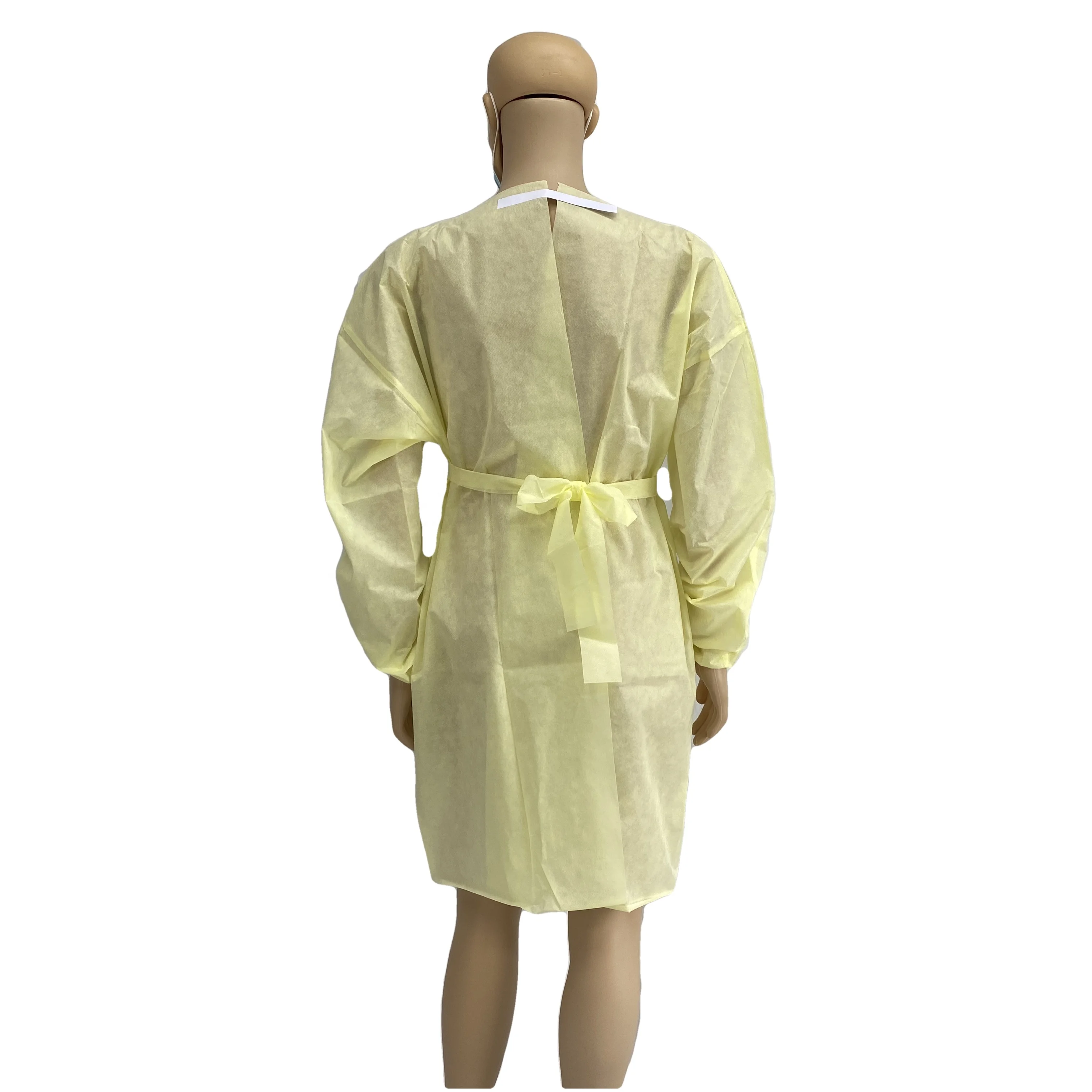 Waterproof yellow SMS Surgical Gowns Ce Iso Approved  Disposable Sterile Isolation Gowns Medical Protective Clothing Oem