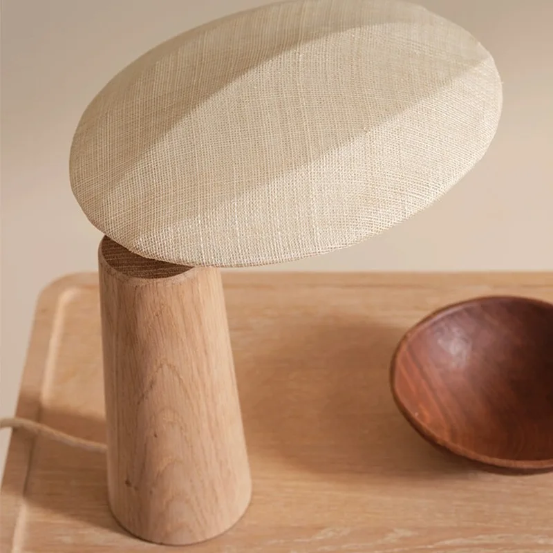 Creative vintage wood table lamp modern art deco hotel bedroom reading desk lamp