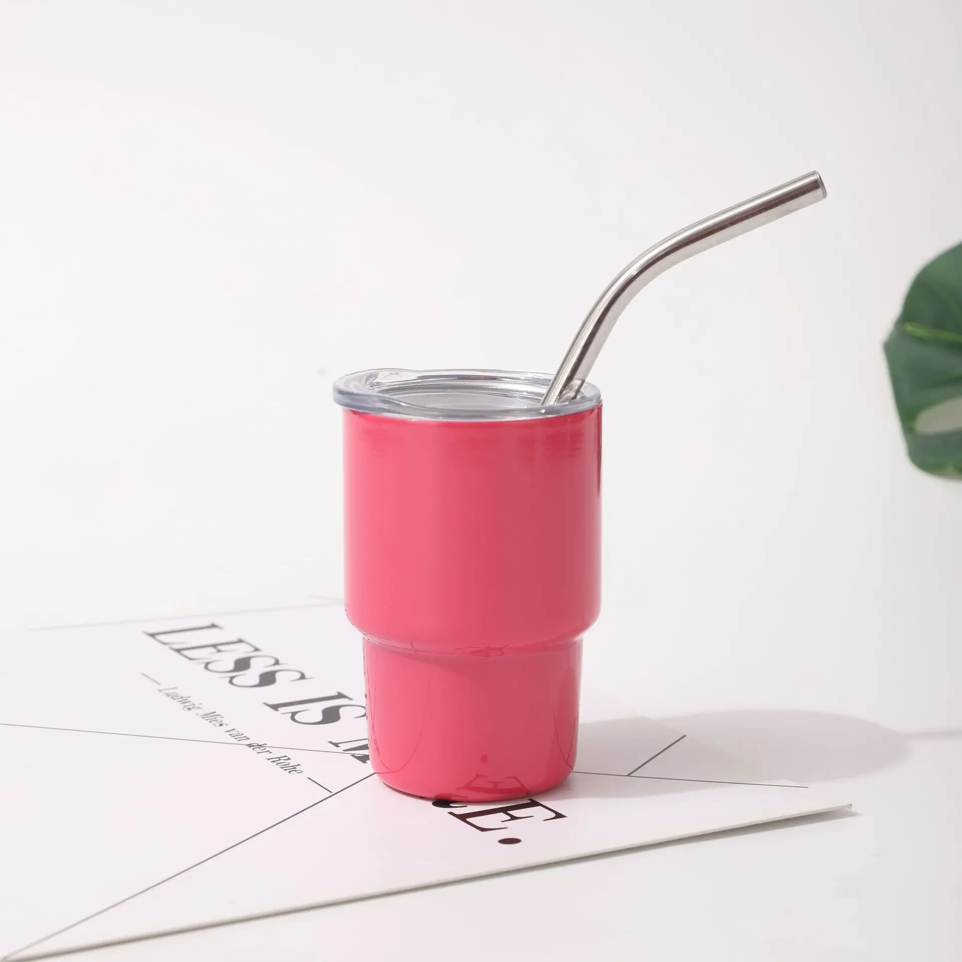 Tiktok hot blank sublimation 3 oz shot glass tumbler double wall stainless steel tumbler 2 oz mini tumbler shot glass with straw
