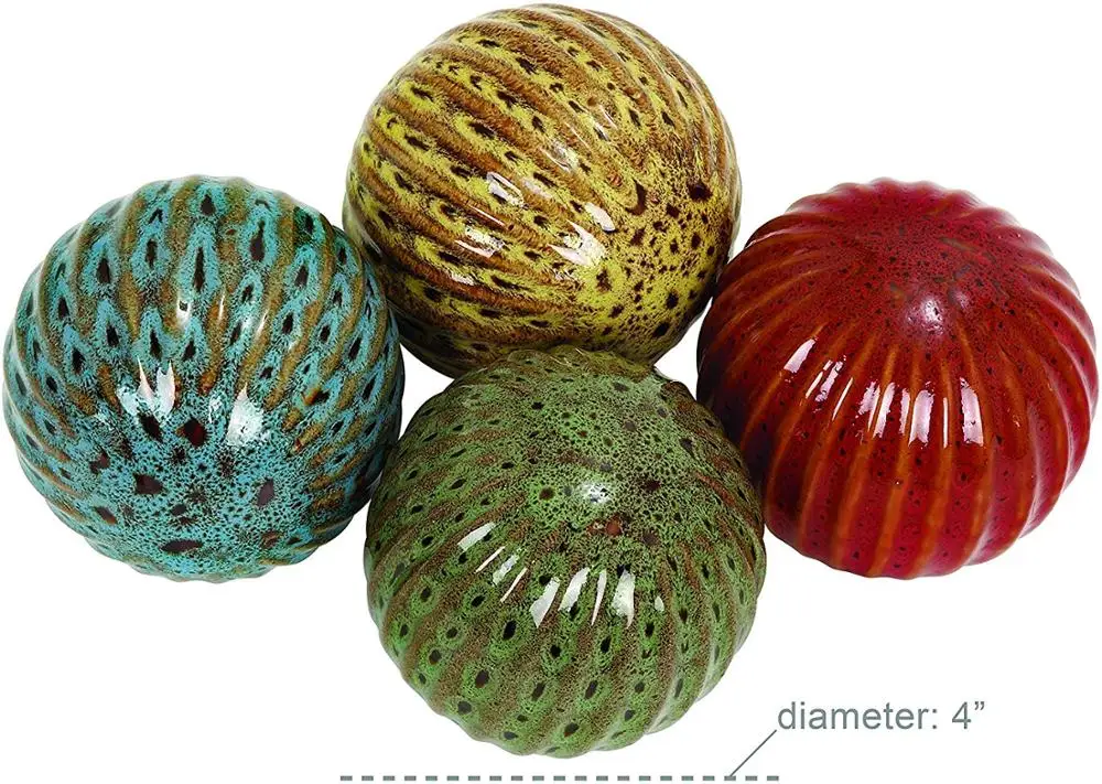 decorative ceramic balls red Ceramic Ball, 18.5 by 15.35-Inch, Set of 4