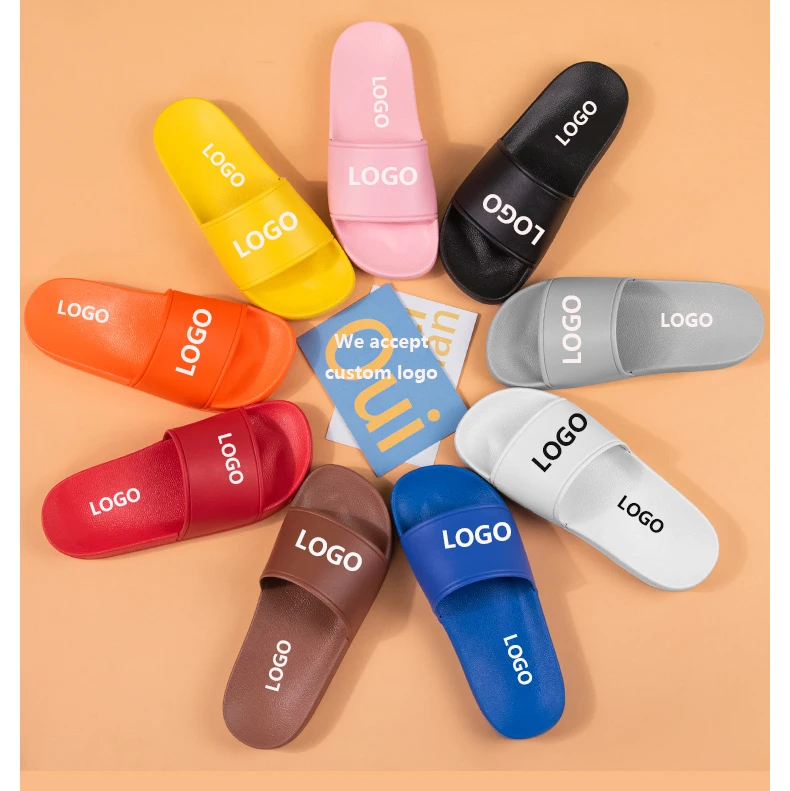 wholesale home hotel  house PVC EVA flat summer custom sippers slides