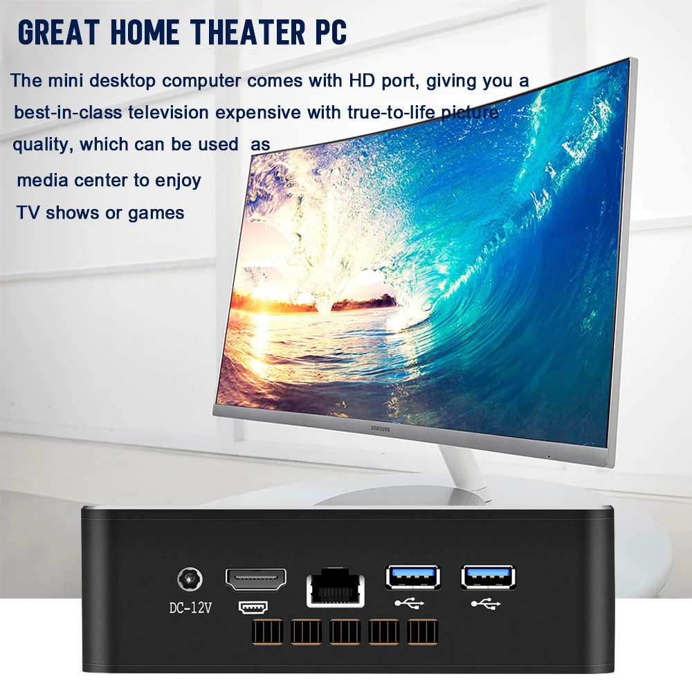 Hot sale thin htpc i7 i5 i3 4200Y Processor desktop computer box win10 8 GRam mini PC for interactive educational class
