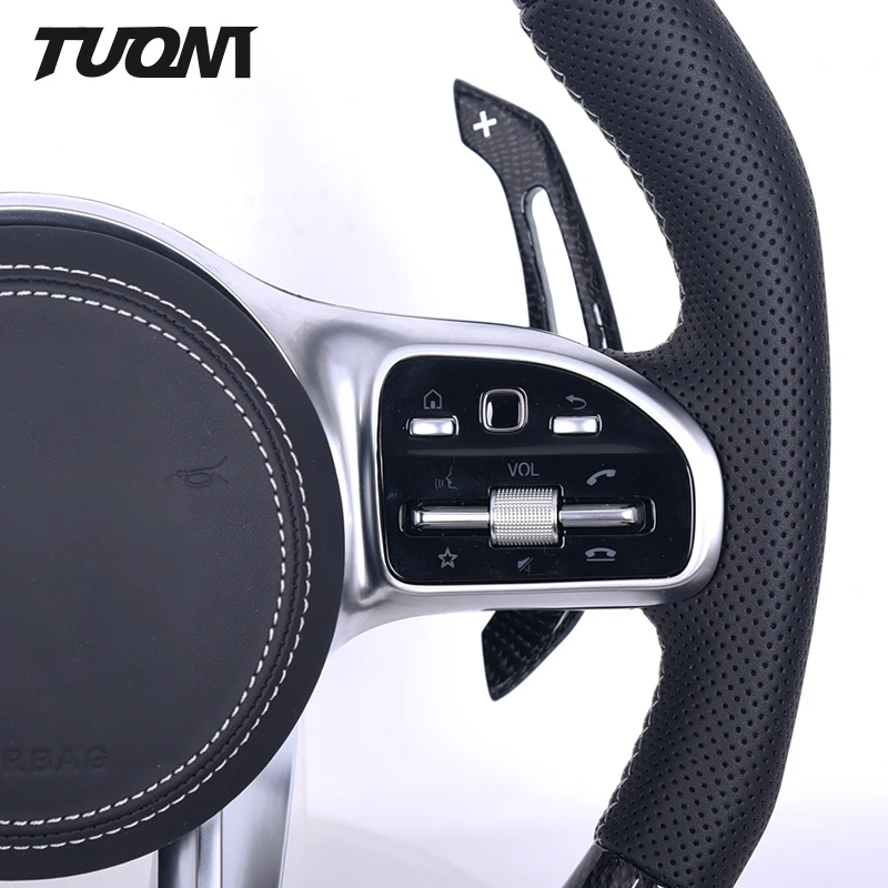 Fashion Flat Bottom Carbon Fiber Steering Wheel For Mercedes Benz A C E S Class Customized Steering Wheel