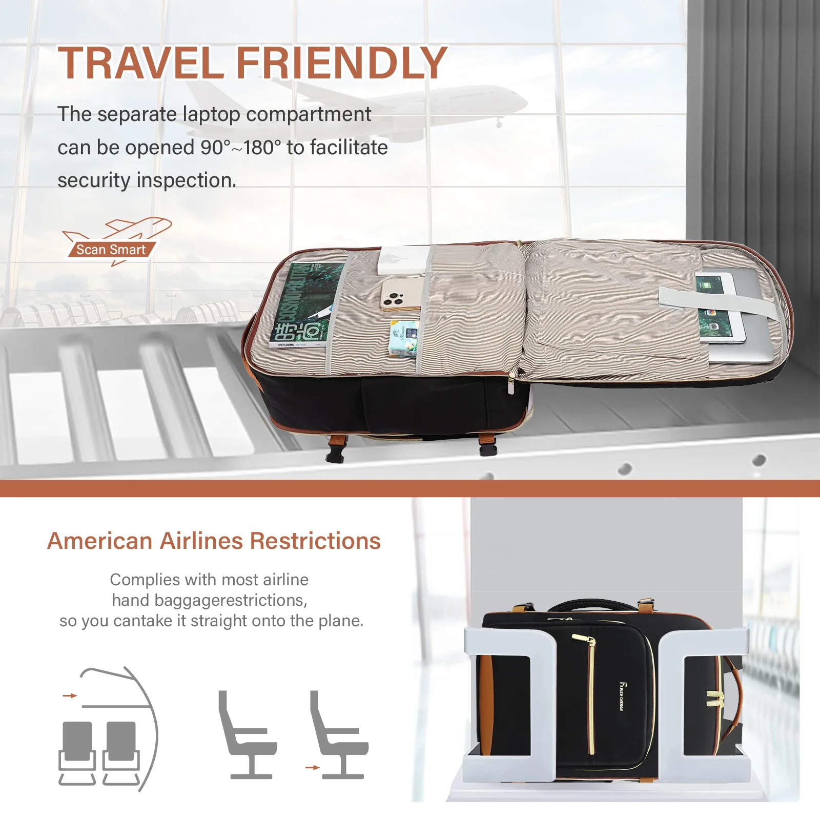 Vietnam Custom Extra Large Expandable 52L Weekender Flight Approved Travel Laptop Backpack USB & Shoe Compartment for School Use