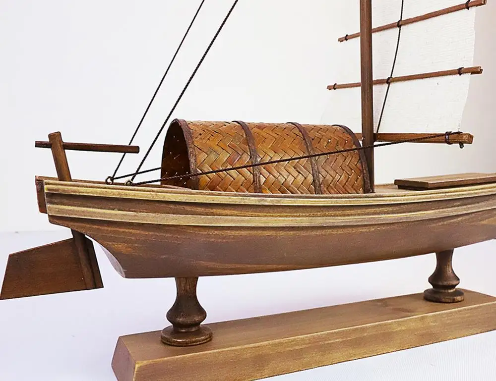 Chinese traditional handicraft wooden boat model made by Successors of intangible cultural heritage