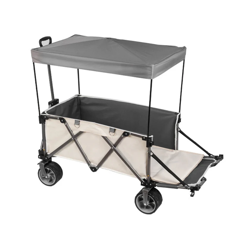 Camping Trolley Wagon Stroller Stall Baby Carry Collapsible Folding Cart Beach Camping Utility Wagon Cart For Street Vendor