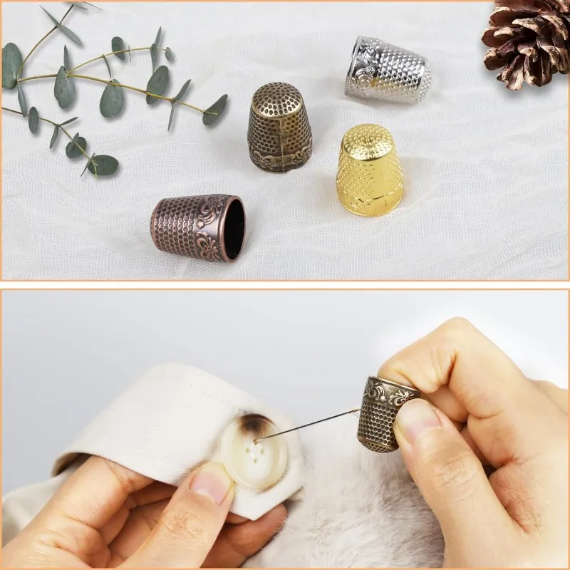 Antique Fingertip Shield Quilting Accessories Metal Fingertip Protector Sewing Thimbles