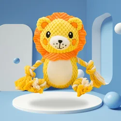Hot Selling Lion Flurry Animals Shaped Dog Tug Toys, Indestructible Dinosaur Washable Pet Squeaky Chew Toy For Dogs
