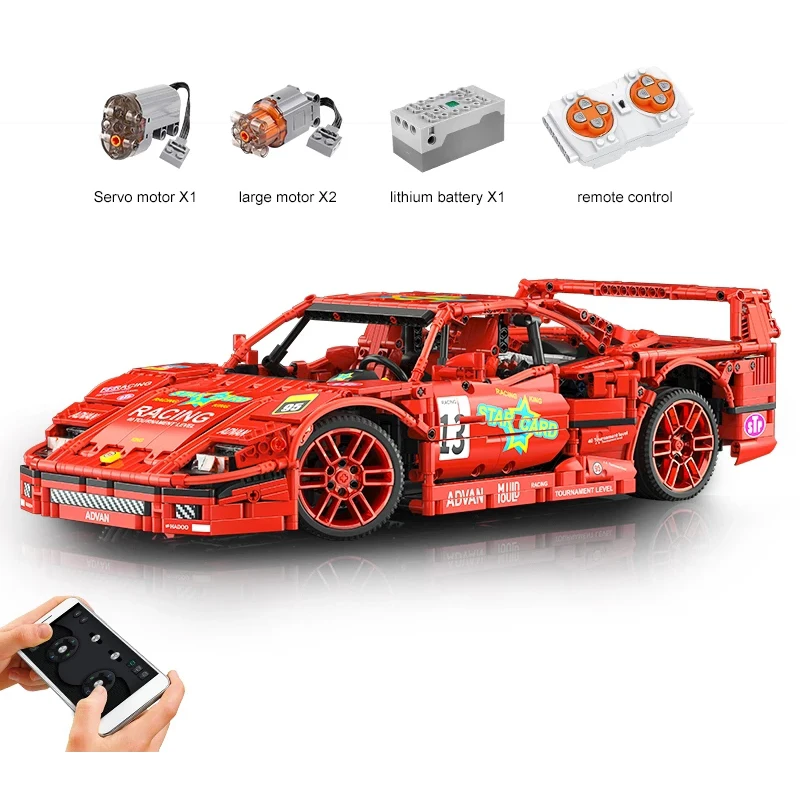Форма King 13095 красный F40 1:10 модель моторизованные радиоуправляемые супер гоночные спортивные автомобили другие наборы кирпичей «сделай сам» технические строительные блоки игрушечный автомобиль