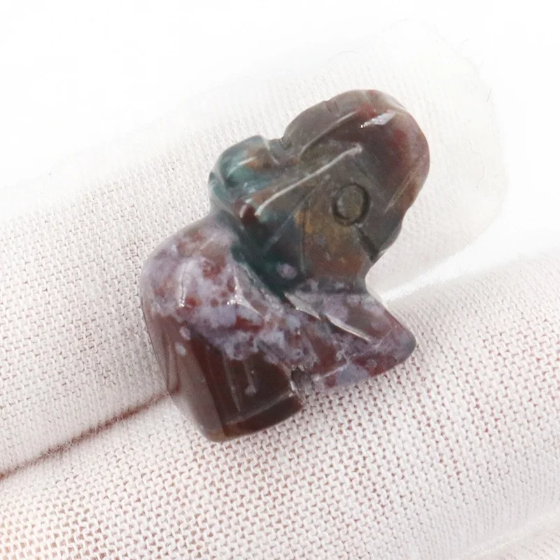 Mini Natural crystal stone carved elephant figurines handcraft indoor decorative gemstone elephant statue