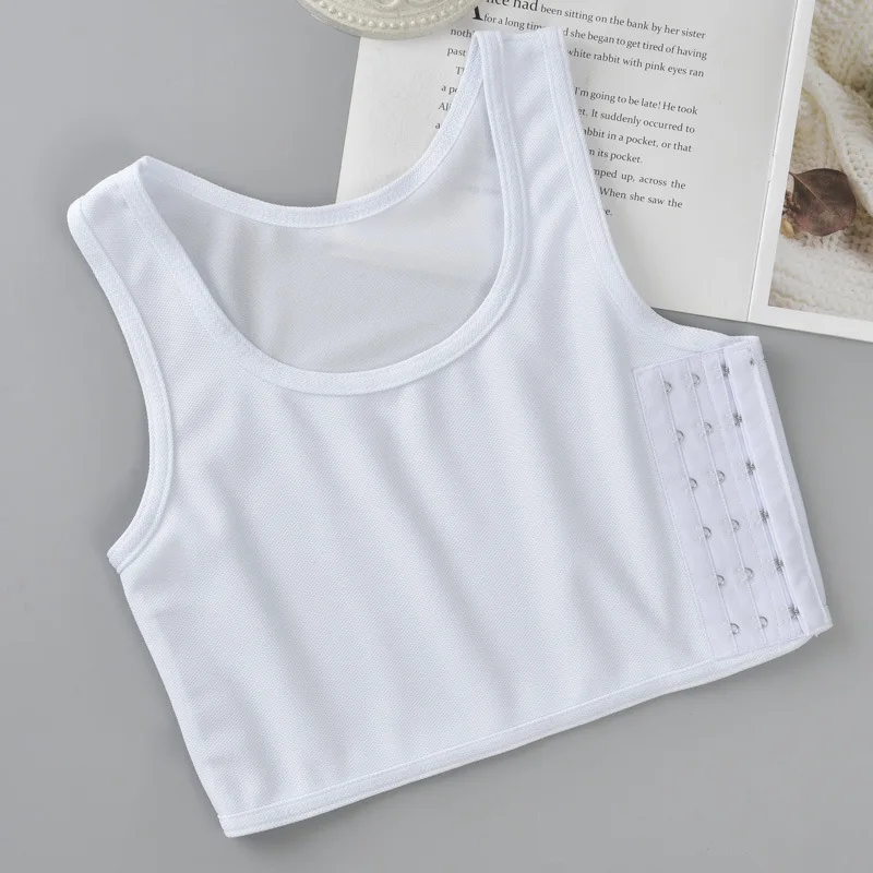 Wholesale Women Plus Size Sports Bra Breathable Round Neck Chest Binder Short Corset Shaping Bra