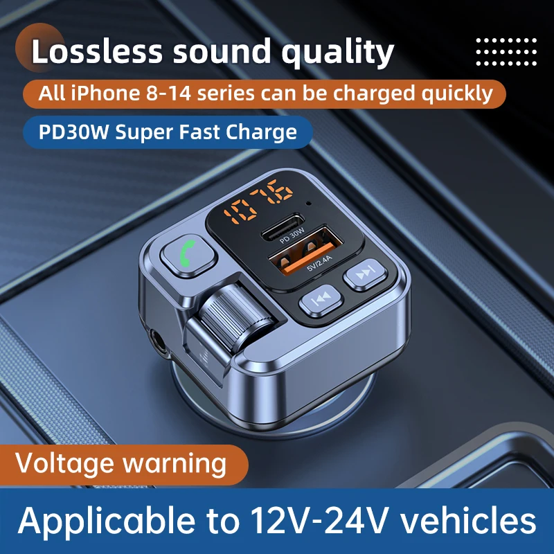 Новый Mp3 музыкальный плеер Handsfree автомобильный комплект Dual Usb PD30W автомобильное зарядное устройство Fm передатчик адаптер
