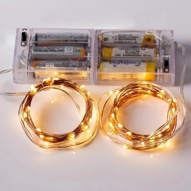 Dropshipping  3m 4m 5m 10 m 3AA battery box copper wire led string light for Xmas holiday festival