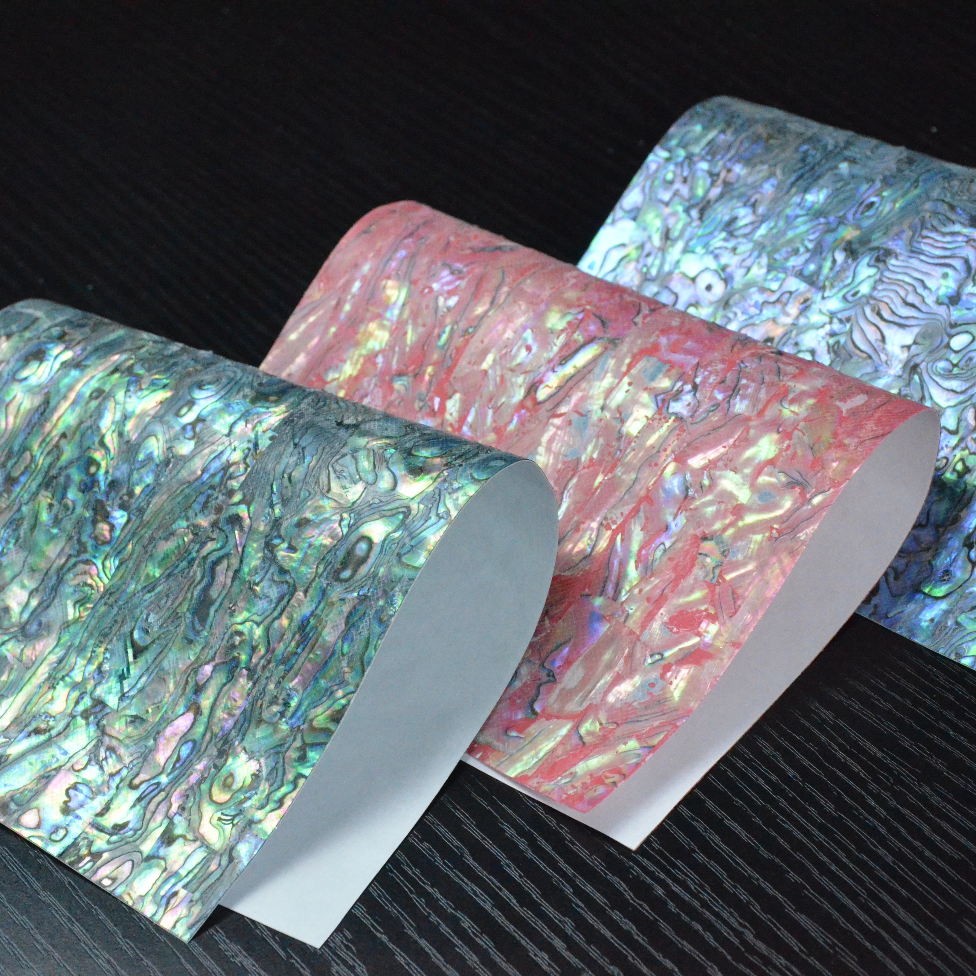 Mother of pearl shell soft veneer paua abalone bendible paper laminate shell sheet  DB-flexible