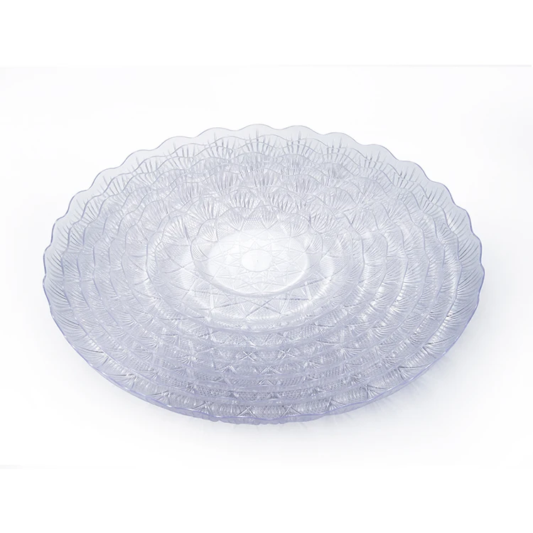 Round plastic serving tray transparent plates