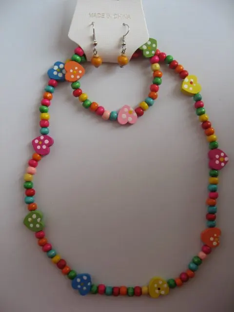 Wooden Baby Kids Accessories ,colorful Handmade bead jewelry