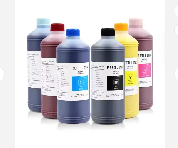 Ocbestjet 1000ML 6-Color Universal Pigment Ink Refill for HP 8000  8000S Printers Digital Printing Bottle Package