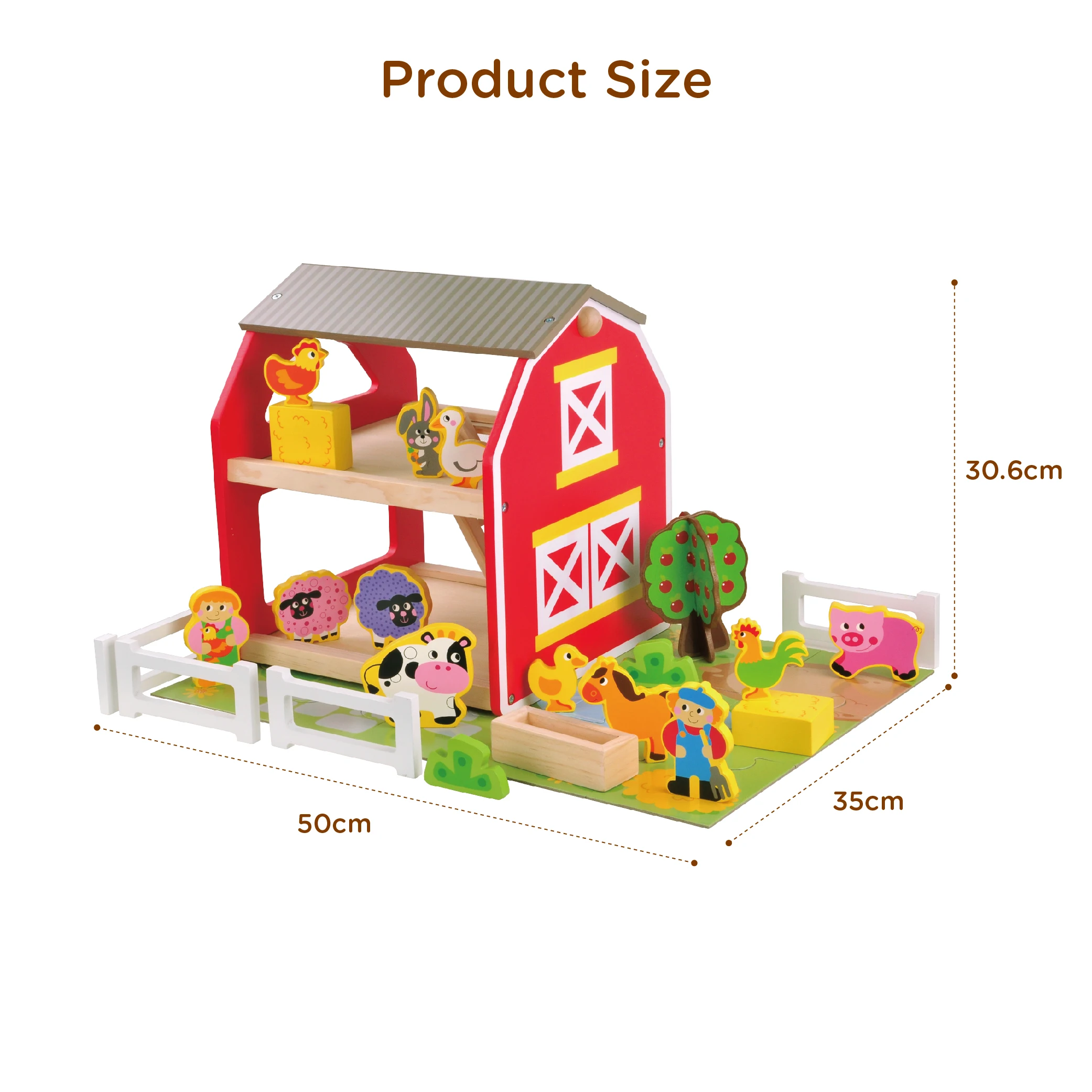 Children Education Wood Animals Farm House Custom Kids Wooden Toys 2024 Farm House Toys