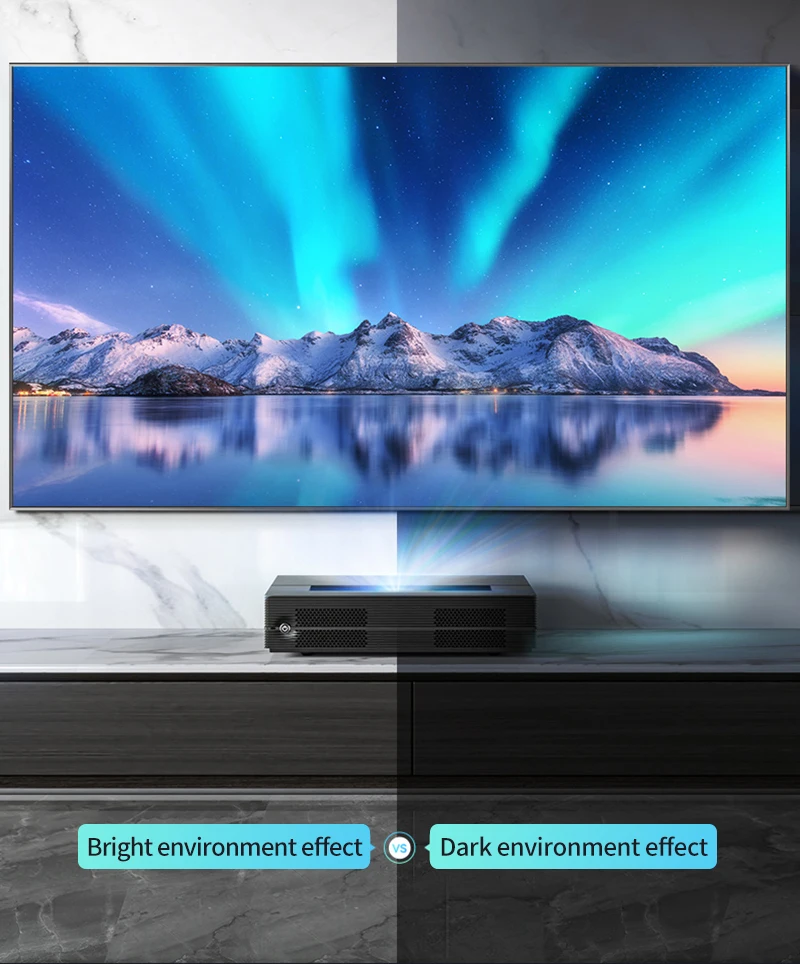 S7 4500 Lumens DLP Display 4K Laser TV Projector Android 150 Inch IR Remote Control Auto Focus Portable Laser TV Projector